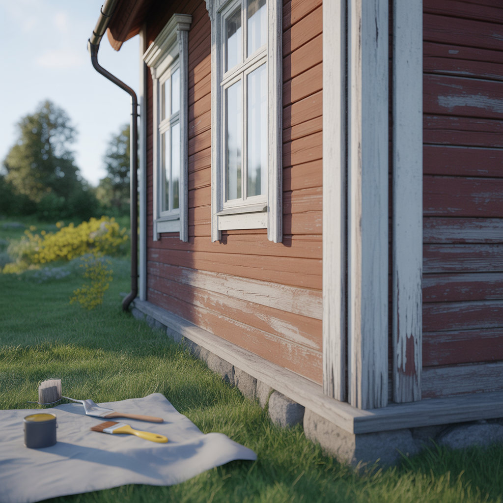 7.Sa forhindrar du att fargen flagnar pa en aldre trafasad